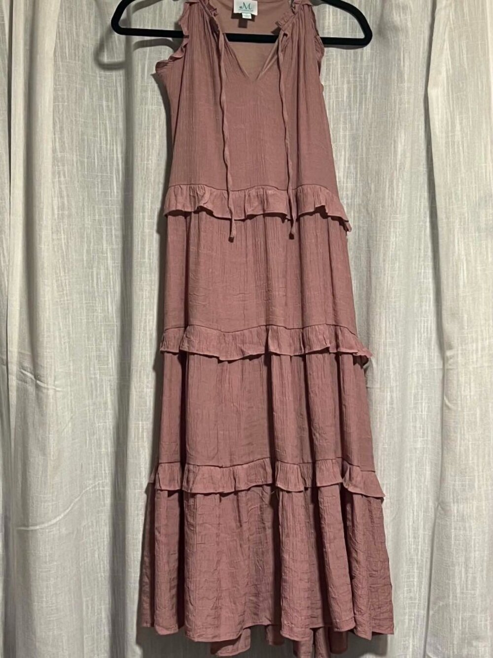 Shop the Mint Pursue Perfection Mauve Ruffle Midi Dress Sleeveless Size S